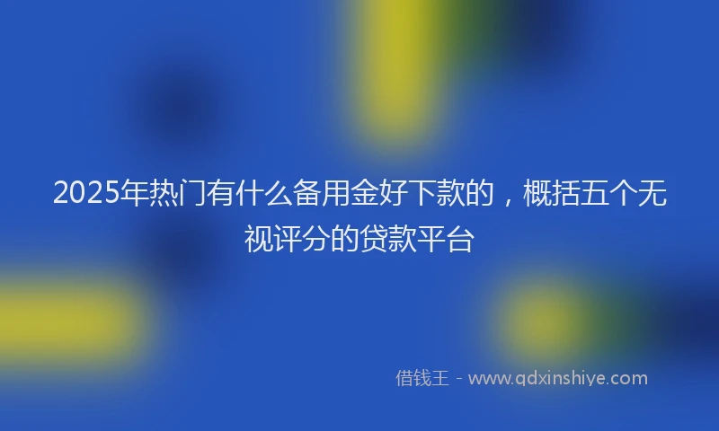 2025年热门有什么备用金好下款的，概括五个无视评分的贷款平台