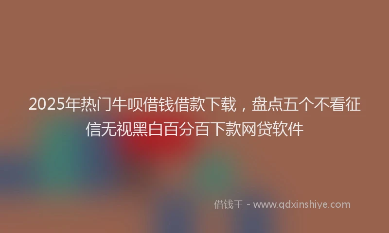 2025年热门牛呗借钱借款下载，盘点五个不看征信无视黑白百分百下款网贷软件