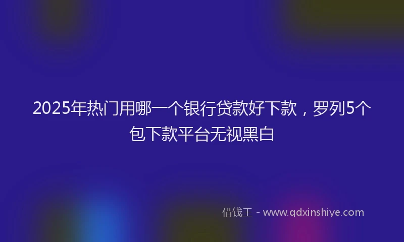 2025年热门用哪一个银行贷款好下款，罗列5个包下款平台无视黑白
