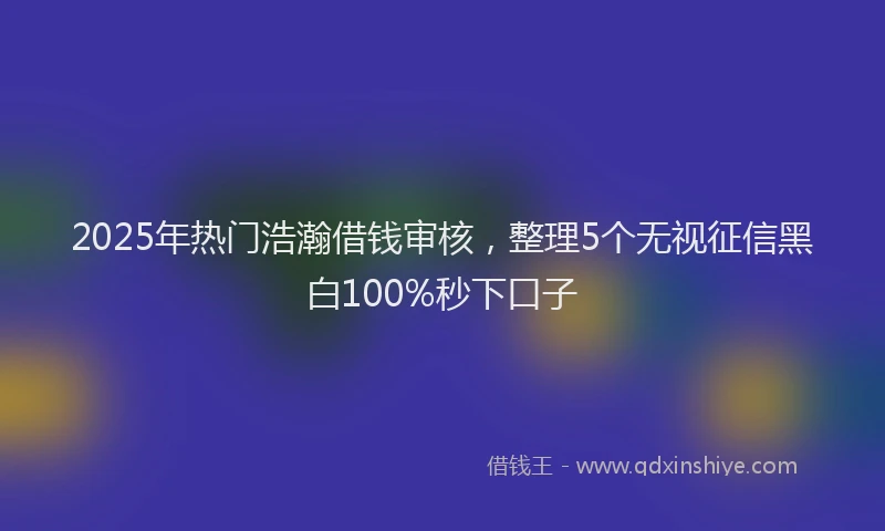 2025年热门浩瀚借钱审核，整理5个无视征信黑白100%秒下口子