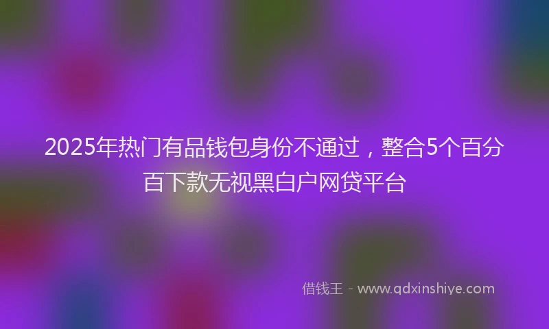 2025年热门有品钱包身份不通过，整合5个百分百下款无视黑白户网贷平台