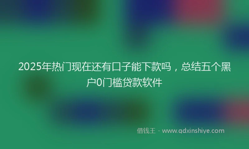 2025年热门现在还有口子能下款吗，总结五个黑户0门槛贷款软件