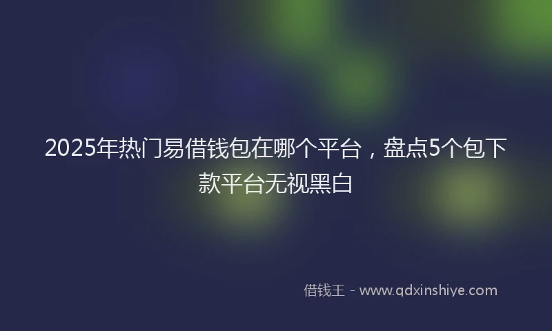 2025年热门易借钱包在哪个平台，盘点5个包下款平台无视黑白
