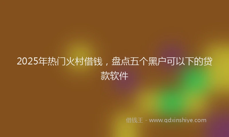 2025年热门火村借钱，盘点五个黑户可以下的贷款软件