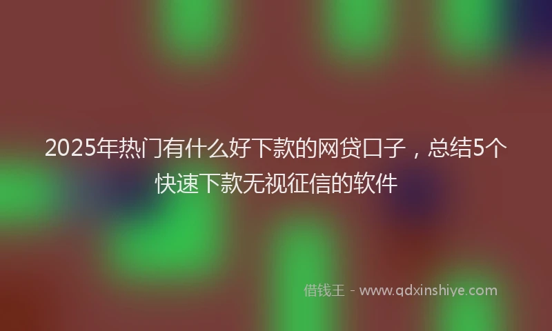 2025年热门有什么好下款的网贷口子，总结5个快速下款无视征信的软件