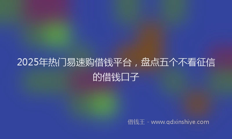 2025年热门易速购借钱平台，盘点五个不看征信的借钱口子