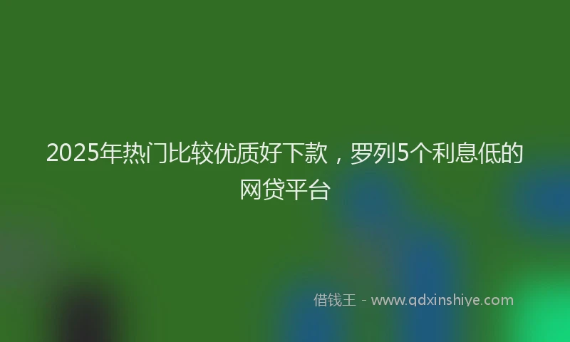 2025年热门比较优质好下款，罗列5个利息低的网贷平台