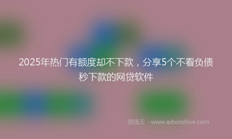2025年热门有额度却不下款，分享5个不看负债秒下款的网贷软件