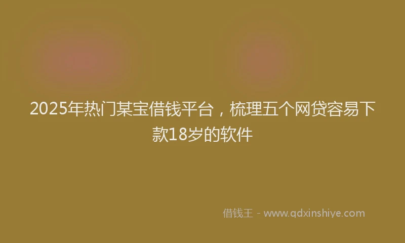2025年热门某宝借钱平台，梳理五个网贷容易下款18岁的软件