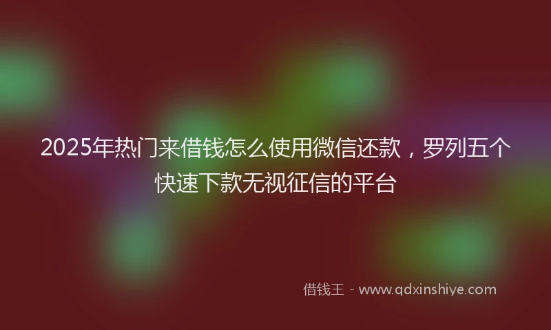 2025年热门来借钱怎么使用微信还款，罗列五个快速下款无视征信的平台