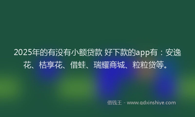 2025年的有没有小额贷款 好下款的app有：安逸花、桔享花、借蛙、瑞耀商城、粒粒贷等。