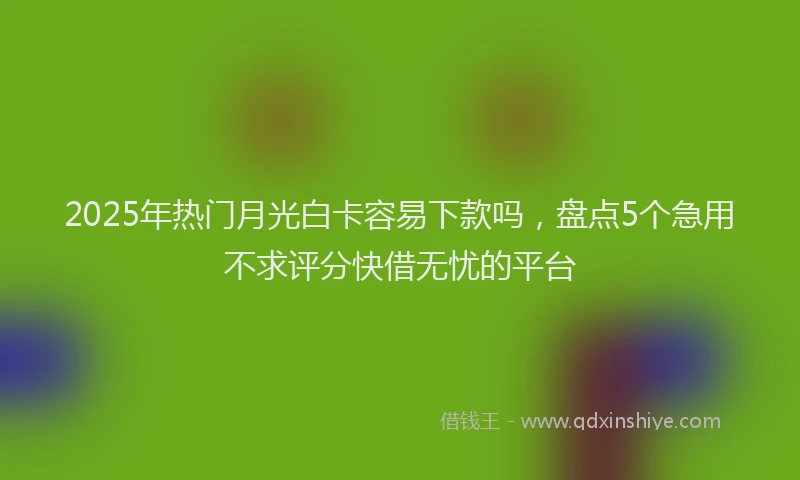 2025年热门月光白卡容易下款吗，盘点5个急用不求评分快借无忧的平台