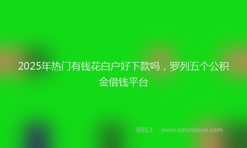 2025年热门有钱花白户好下款吗，罗列五个公积金借钱平台