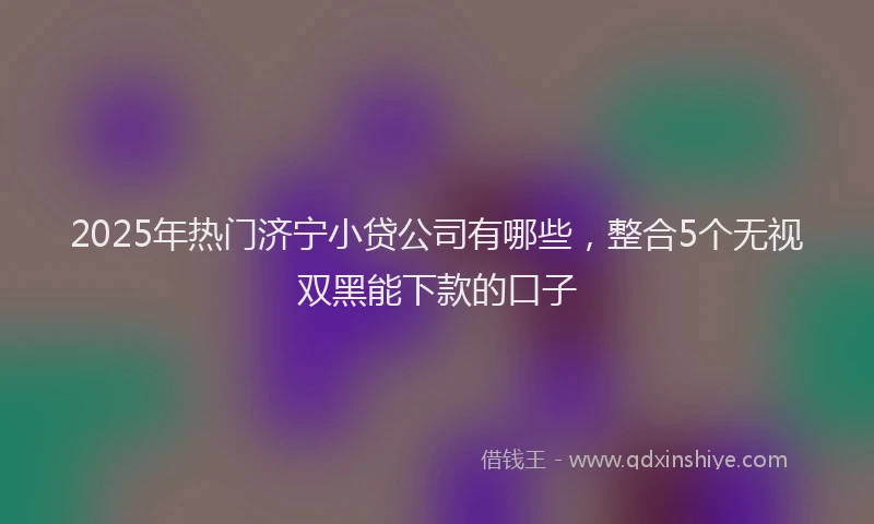 2025年热门济宁小贷公司有哪些，整合5个无视双黑能下款的口子