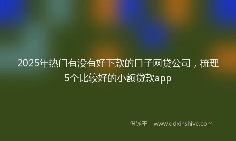 2025年热门有没有好下款的口子网贷公司，梳理5个比较好的小额贷款app