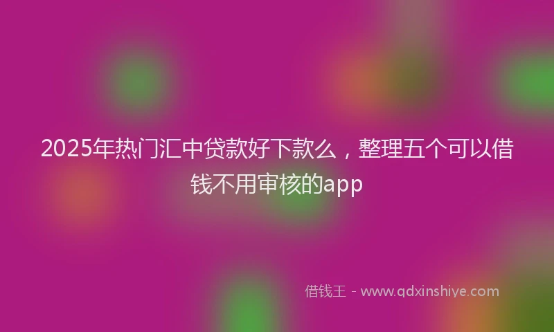 2025年热门汇中贷款好下款么，整理五个可以借钱不用审核的app