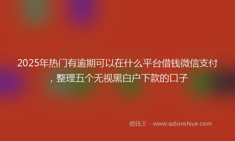 2025年热门有逾期可以在什么平台借钱微信支付，整理五个无视黑白户下款的口子