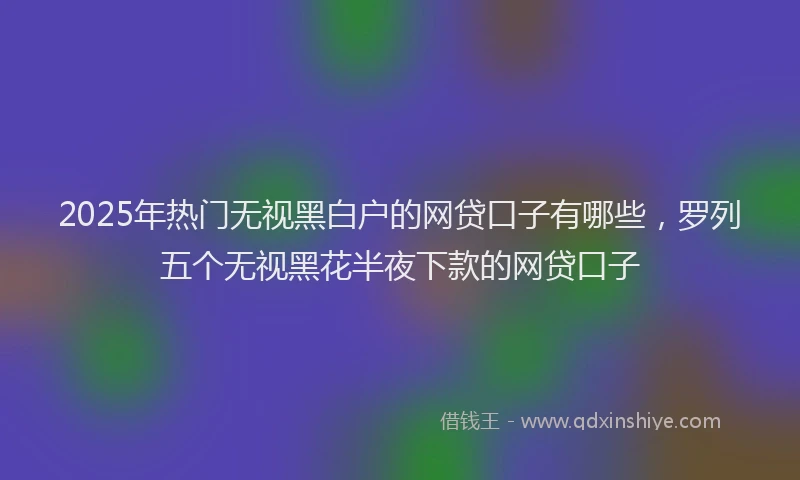 2025年热门无视黑白户的网贷口子有哪些，罗列五个无视黑花半夜下款的网贷口子
