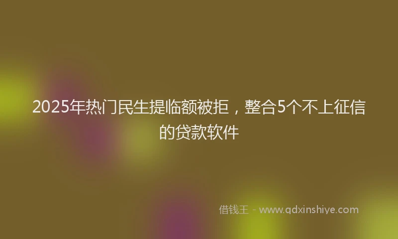 2025年热门民生提临额被拒，整合5个不上征信的贷款软件