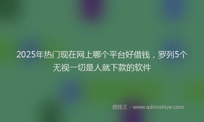 2025年热门现在网上哪个平台好借钱，罗列5个无视一切是人就下款的软件