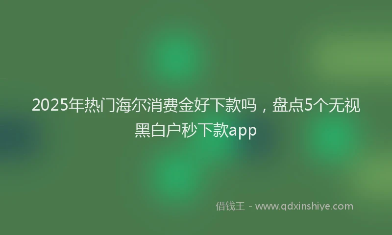 2025年热门海尔消费金好下款吗，盘点5个无视黑白户秒下款app