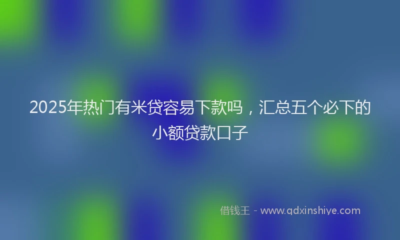 2025年热门有米贷容易下款吗，汇总五个必下的小额贷款口子