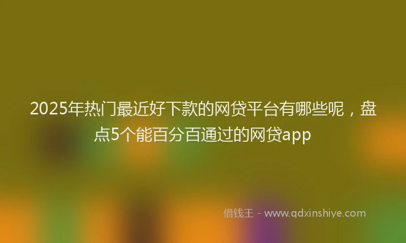 2025年热门最近好下款的网贷平台有哪些呢，盘点5个能百分百通过的网贷app
