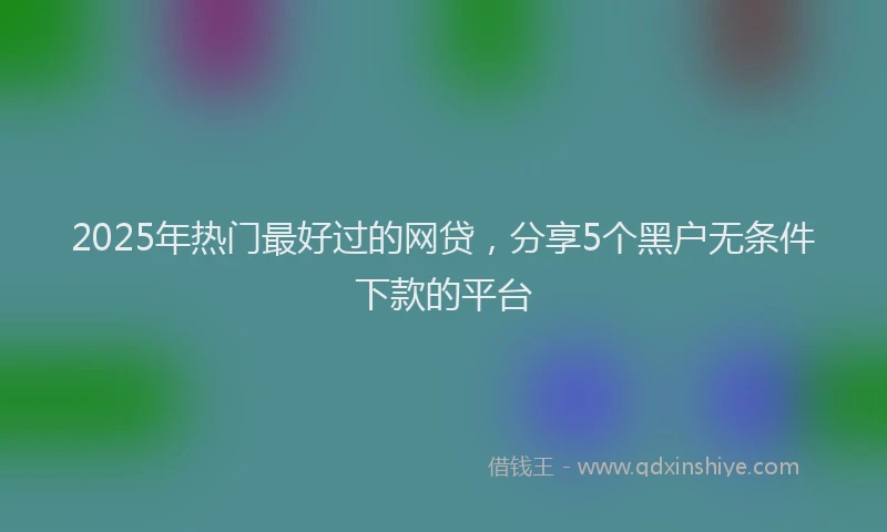 2025年热门最好过的网贷，分享5个黑户无条件下款的平台