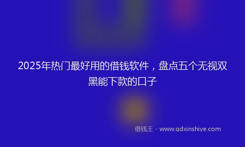 2025年热门最好用的借钱软件，盘点五个无视双黑能下款的口子