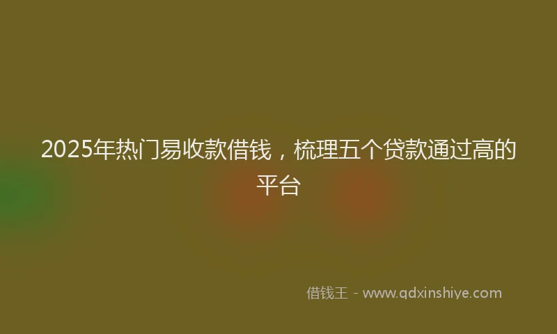 2025年热门易收款借钱，梳理五个贷款通过高的平台