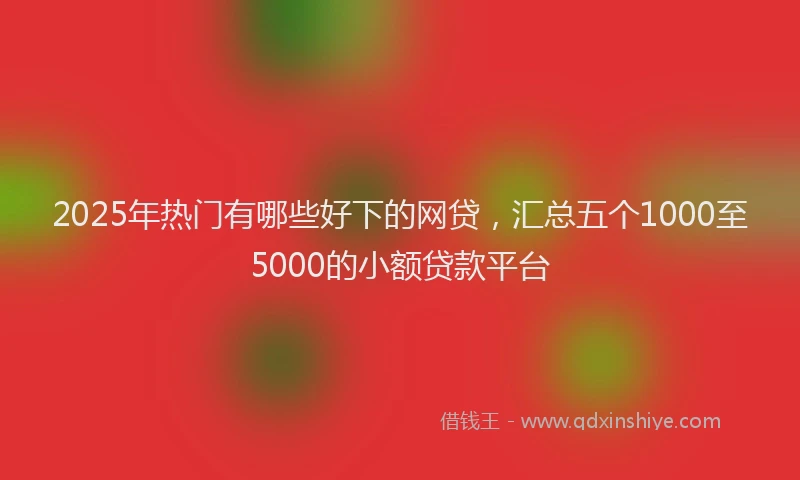 2025年热门有哪些好下的网贷，汇总五个1000至5000的小额贷款平台