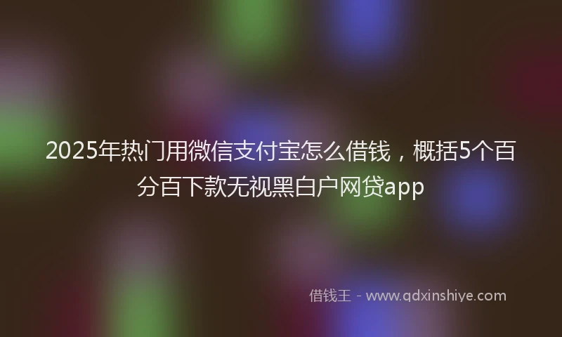 2025年热门用微信支付宝怎么借钱，概括5个百分百下款无视黑白户网贷app