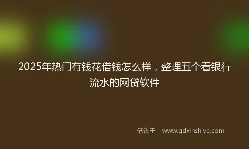 2025年热门有钱花借钱怎么样，整理五个看银行流水的网贷软件