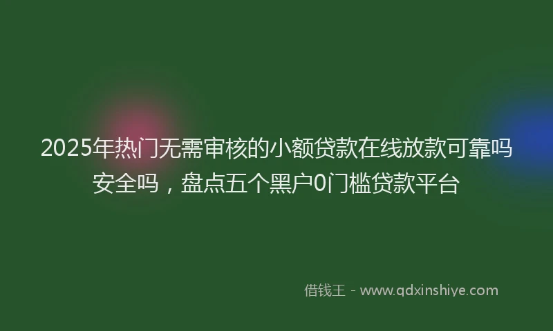 2025年热门无需审核的小额贷款在线放款可靠吗安全吗，盘点五个黑户0门槛贷款平台