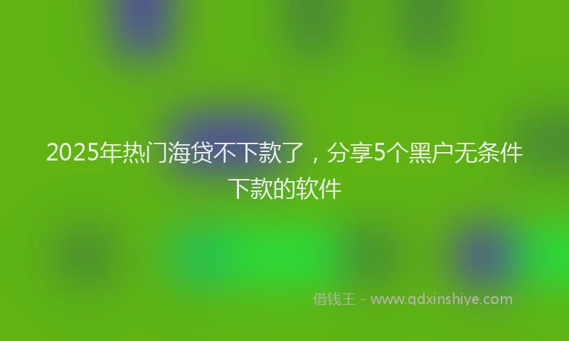 2025年热门海贷不下款了，分享5个黑户无条件下款的软件