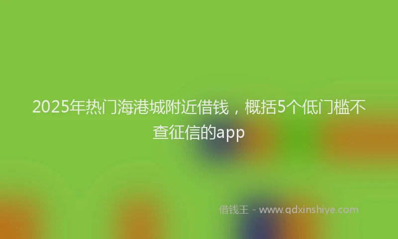 2025年热门海港城附近借钱，概括5个低门槛不查征信的app