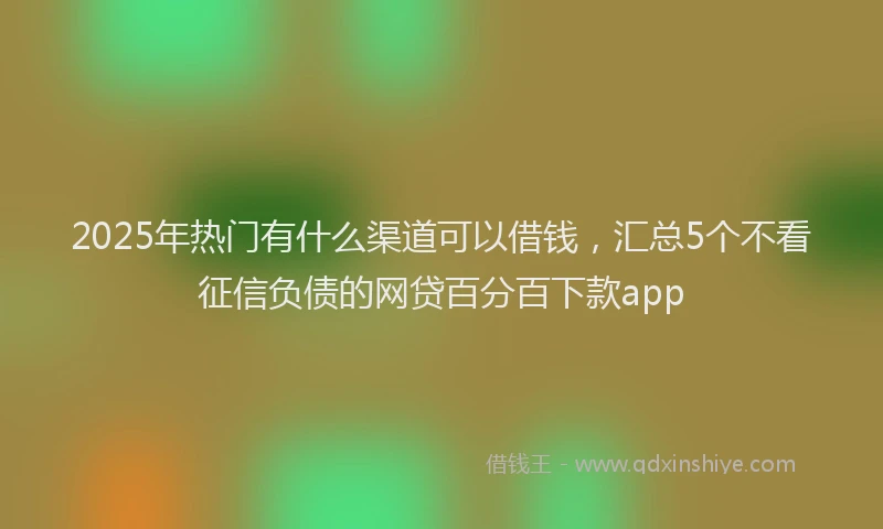 2025年热门有什么渠道可以借钱，汇总5个不看征信负债的网贷百分百下款app