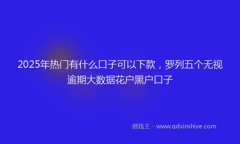 2025年热门有什么口子可以下款，罗列五个无视逾期大数据花户黑户口子