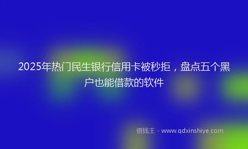 2025年热门民生银行信用卡被秒拒，盘点五个黑户也能借款的软件