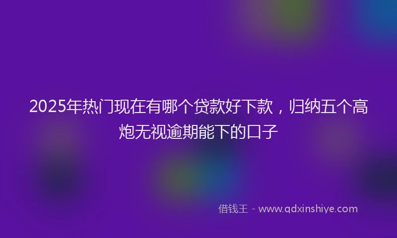 2025年热门现在有哪个贷款好下款，归纳五个高炮无视逾期能下的口子