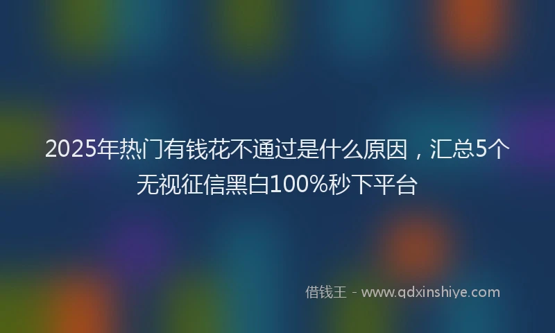 2025年热门有钱花不通过是什么原因，汇总5个无视征信黑白100%秒下平台