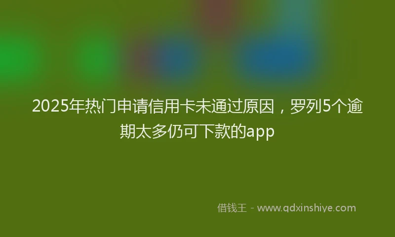 2025年热门申请信用卡未通过原因，罗列5个逾期太多仍可下款的app