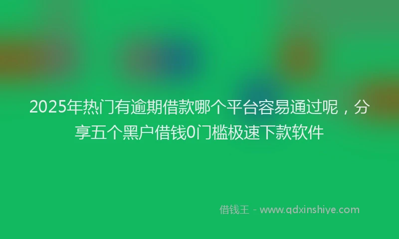 2025年热门有逾期借款哪个平台容易通过呢，分享五个黑户借钱0门槛极速下款软件