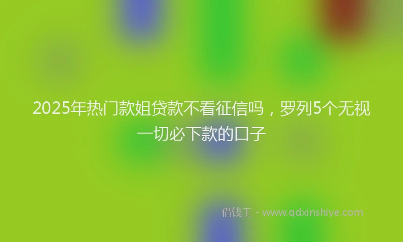 2025年热门款姐贷款不看征信吗，罗列5个无视一切必下款的口子