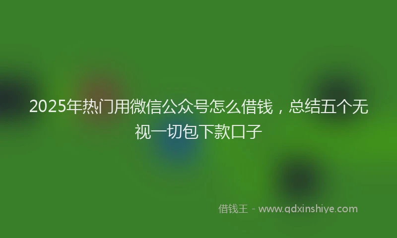 2025年热门用微信公众号怎么借钱，总结五个无视一切包下款口子