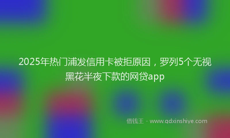 2025年热门浦发信用卡被拒原因，罗列5个无视黑花半夜下款的网贷app