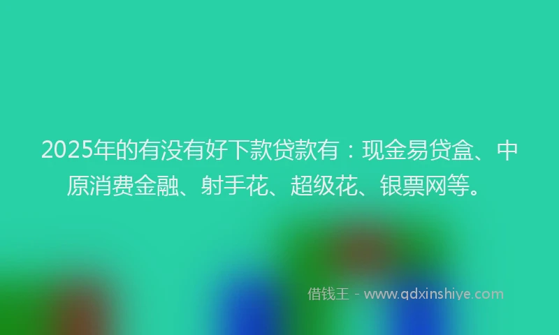 2025年的有没有好下款贷款有：现金易贷盒、中原消费金融、射手花、超级花、银票网等。
