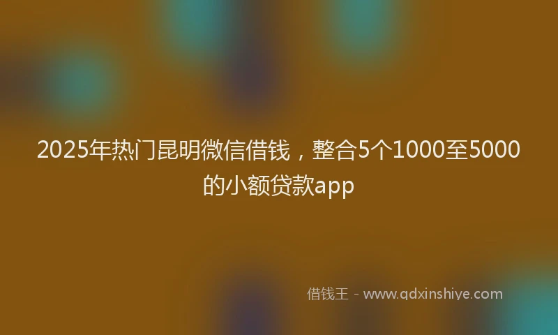2025年热门昆明微信借钱，整合5个1000至5000的小额贷款app