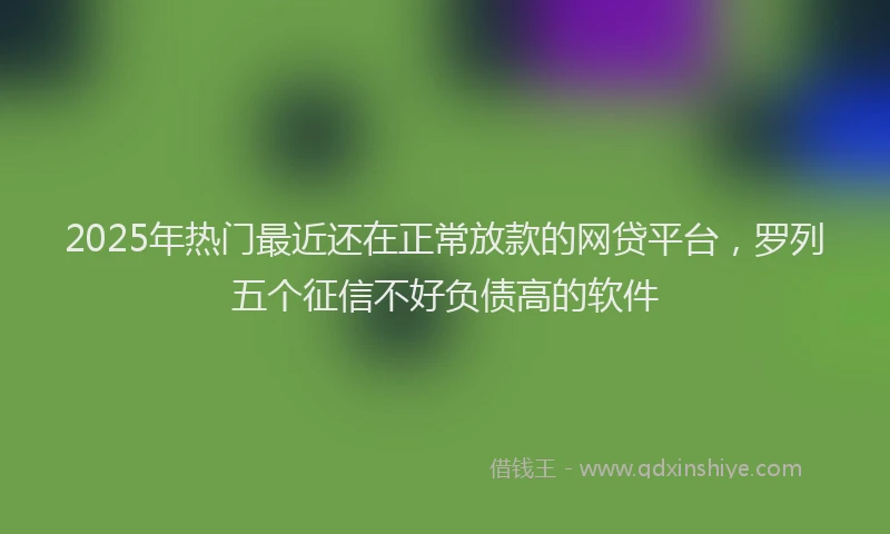 2025年热门最近还在正常放款的网贷平台，罗列五个征信不好负债高的软件