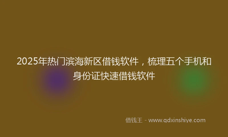 2025年热门滨海新区借钱软件，梳理五个手机和身份证快速借钱软件